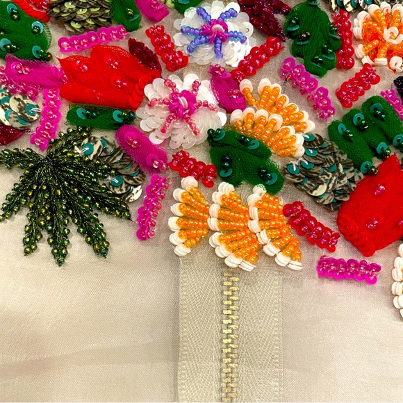 NWT Nicole Miller Leather beaded crop top - Picture 4 of 13